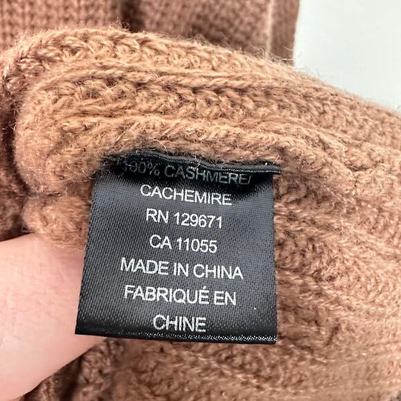 360 CASHMERE Mockneck Sweater 100% Cashmere Camel Tan Brown {3S35} - Picture 5 of 5